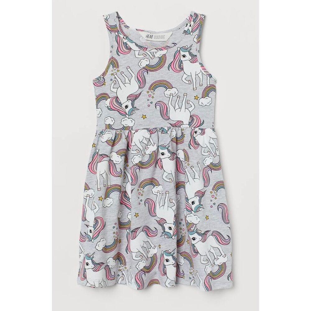 H&M Kids Toddler Girls 4/5 Unicorn Print Tank Knit Dress BUY 2 GET 1 FREE jug